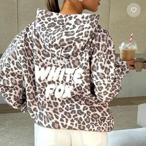 White Fox Boutique Leopard Print Hoodie